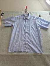 Givenchy Gentleman Shirt Mens Blue Cotton Logo Casual Short Sleeve Button Up