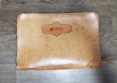 RARE Custom Handmade Bill Neal Maker 16'' Leather Case Portfolio MSC YKK #10 Zipp