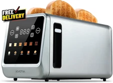 Long Slot Toaster 4 Slice Touch Screen LED Display 1.5 Extra Wide Slots for T...