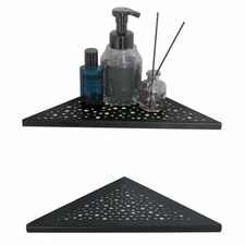 Black 10’’ Corner Shower Shelf 2 Pack, Triangular Shower Corner Shelves 304 S...