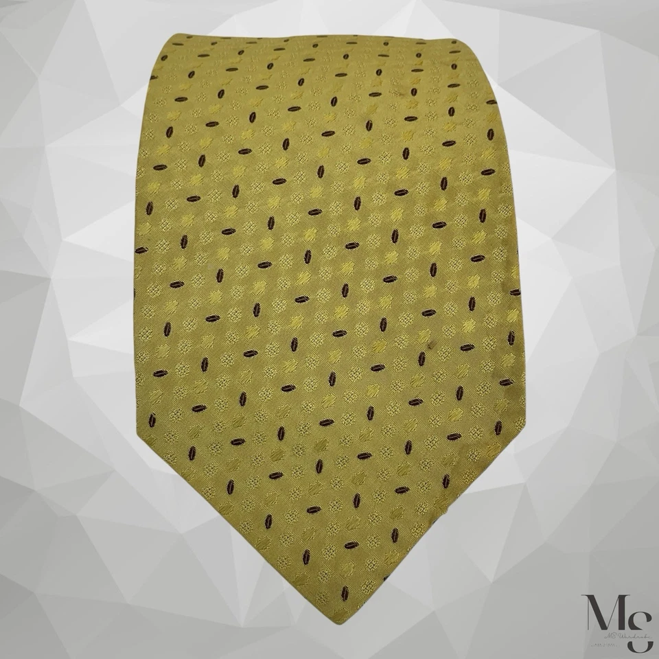 BRIONI Golden Yellow Geometric Silk Tie Made In Italy 60”- 3.7 5" EX COND - Image 3 of 4