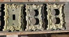 Vintage Outlet Switch Covers Decorative Metal Plates Lot of 3 Historic