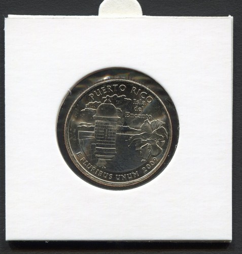 USA 1/4$ 2009 D Territories Quarters Puerto Rico KM#446 CuNi Mint UNC - Picture 1 of 2