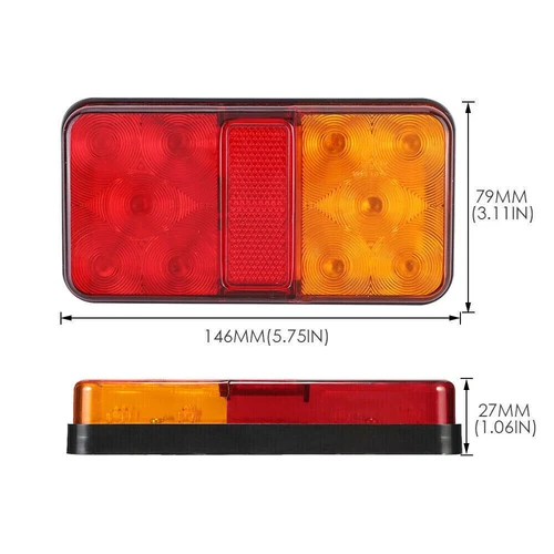 2x LED 12V Waterproof Tail Lights Kit RV Camper Trailer Truck Rear Turn Signal - Picture 12 of 13