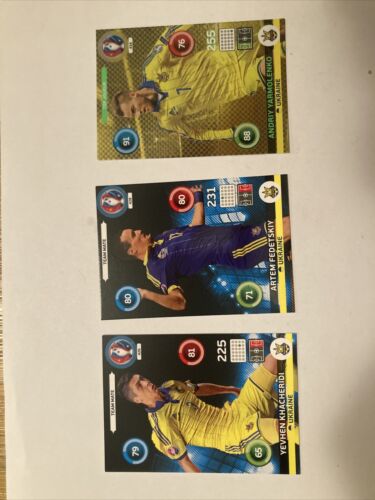 2016 Panini AdrenalynXL Road To Euro 2016 cartes à collectionner - Ukraine  équipe X3 - Photo 1/5