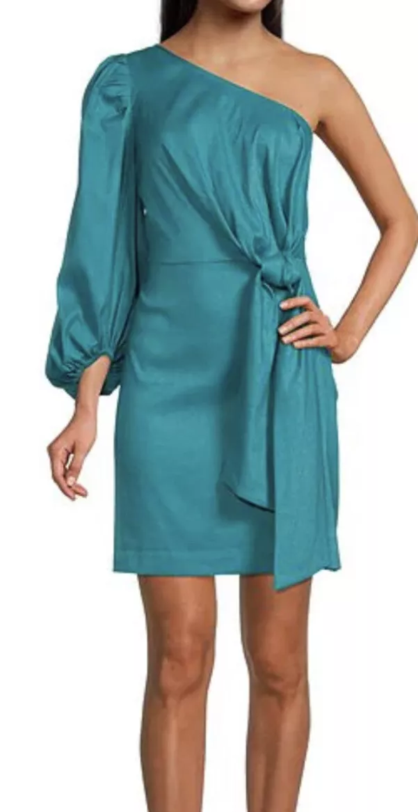 Ted baker one shoulder shop green dress