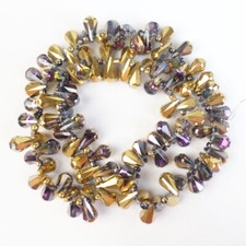 14x8mm Faceted Purple Yellow Crystal Teardrop Loose Beads SK63924