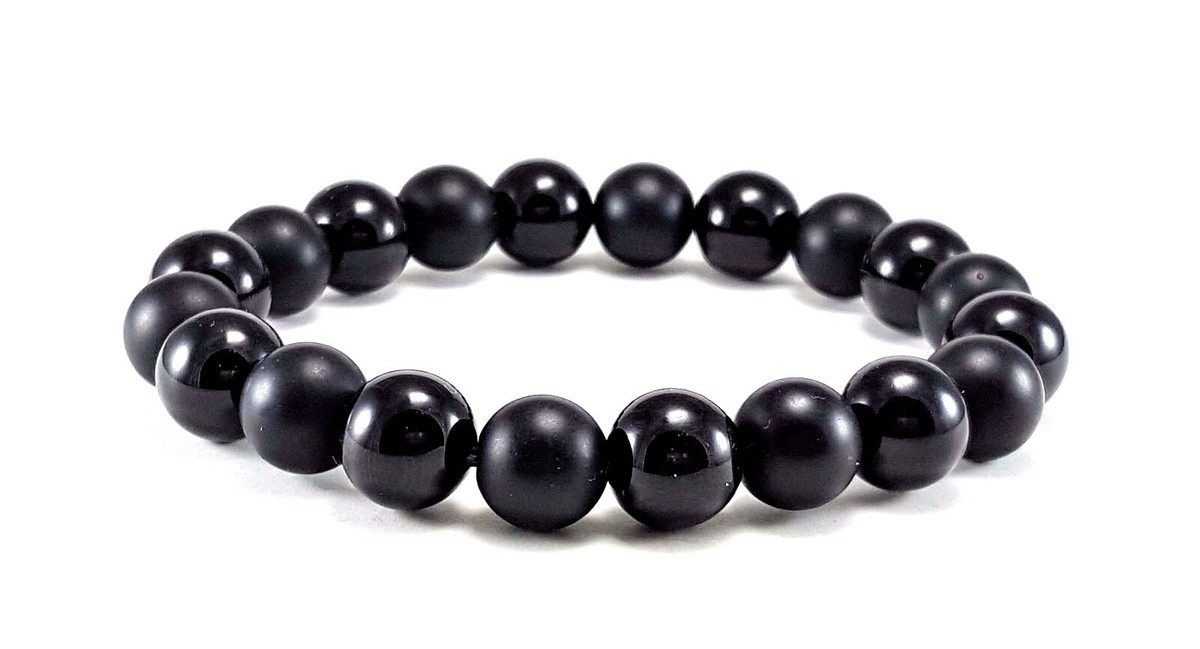 【AEKKI】Plata 2AA Matte Onyx Natural Stone Bracelet(約10mm) MEN'S MATTE & BLACK ONYX NATURAL GEMSTONE 10MM BEAD JEWELRY
