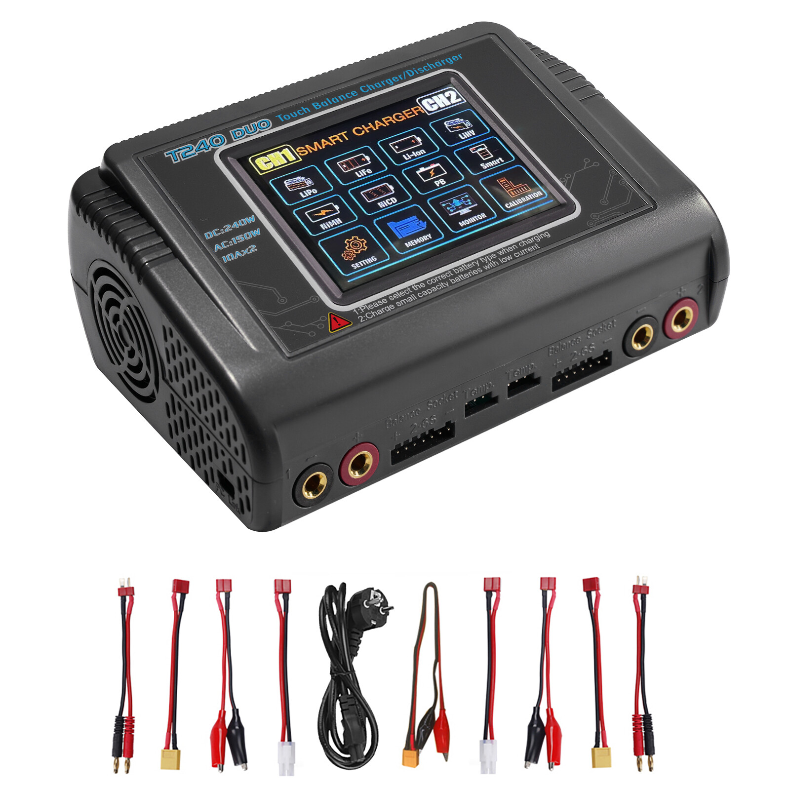LiPo Battery Charger, Dual RC Battery Charger Discharger 240