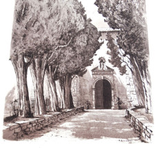 Les Cyprès de la Chapelle du CADEROT Joanny DREVET Eau-Forte papier Rives BFK