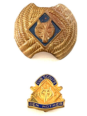 Vintage 1950's-60's B.S.A Scout Cub Scout Den Mother Pin & Neckerchief Slide