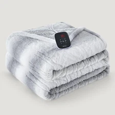 Bearhug Electric Blanket Full Size 77" x 84" 10 Heat Settings Faux Fur x Sherpa