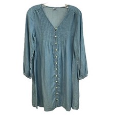 Old Navy Chambray Dress Button Front Long Sleeve Casual XS