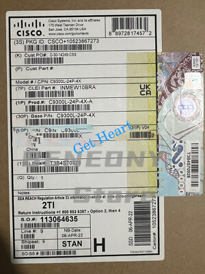 Cisco C9300L-24P-4X-A | Catalyst 9300L 24P PoE, Network Advantage ,4x10G Uplink