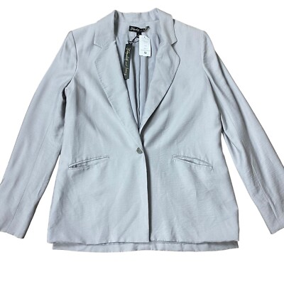 elizabeth & james Daryl Blazer Womens 8 Grey One Button Rayon Career Suit Jacket