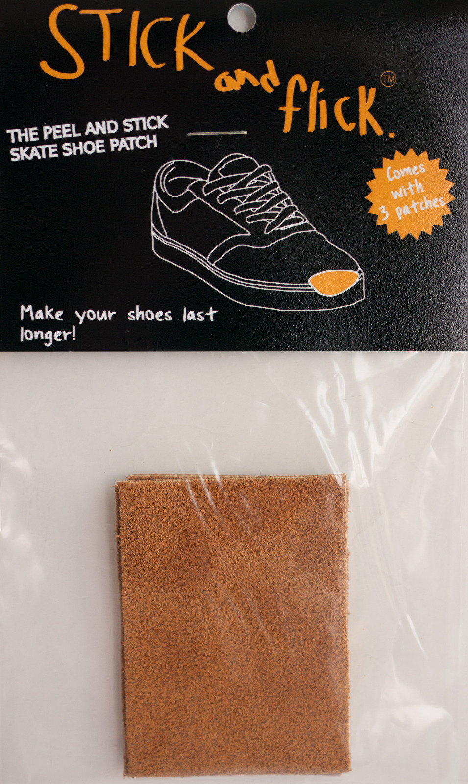 Stick and Flick Patches Brown Skate shoe repair Stick & Flick eBay