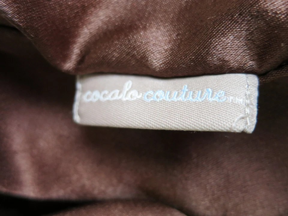 Cocalo Couture Green Brown Floral Plush w Satin Baby Blanket EUC - Image 3 of 3