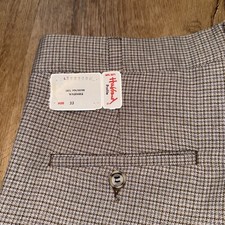 NOS Hubbard Pants Plaid Disco Wide Leg Deadstock Vtg 60s 70s NEW Men 33 Unhemmed