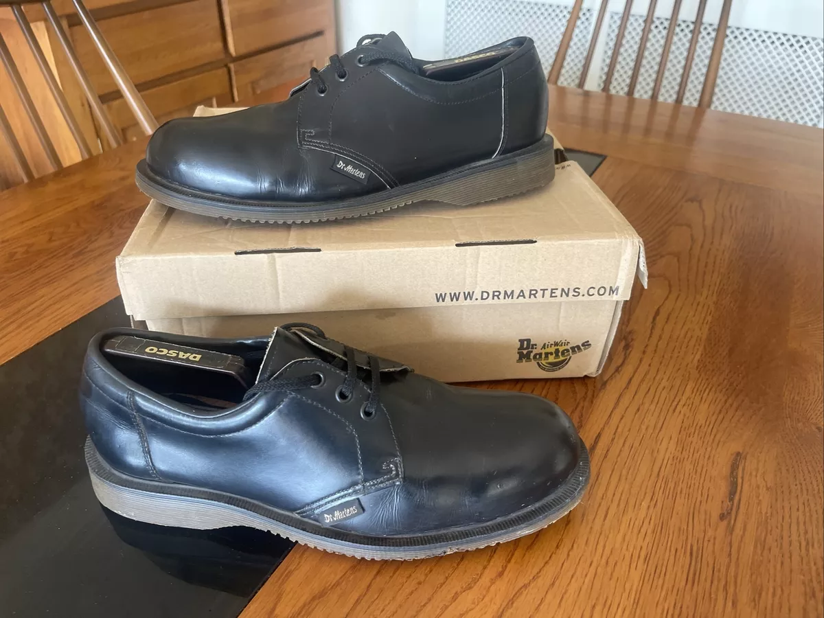 Scarpe antinfortunistiche punta in acciaio Dr Martens in pelle nera anni 80 da