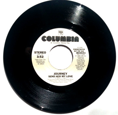 JOURNEY - Send Her My Love - Vinyl 45rpm 1983 Columbia  38-04151  Promo