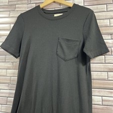 Madewell Sweater Dress Womens S Black Rib Knit  Short Sleeve Tee shirt dress