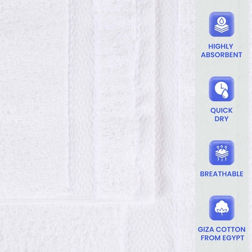 Niles Egypt Produced Giza Cotton Dobby Ultra-Plush Thick Hand Towel Set of 6 - Picture 82 of 100