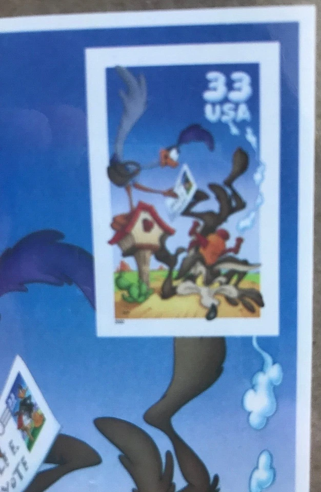 SCOTT #3392  COYOTE AND ROAD RUNNER MNH BOOKLET OF 10 STAMPS  RIGHT SIDE UNCUT - Image 4 of 4