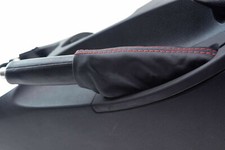 E Brake Boot Cover Leather For Nissan 370z 2008-2019 Black Red Stitch