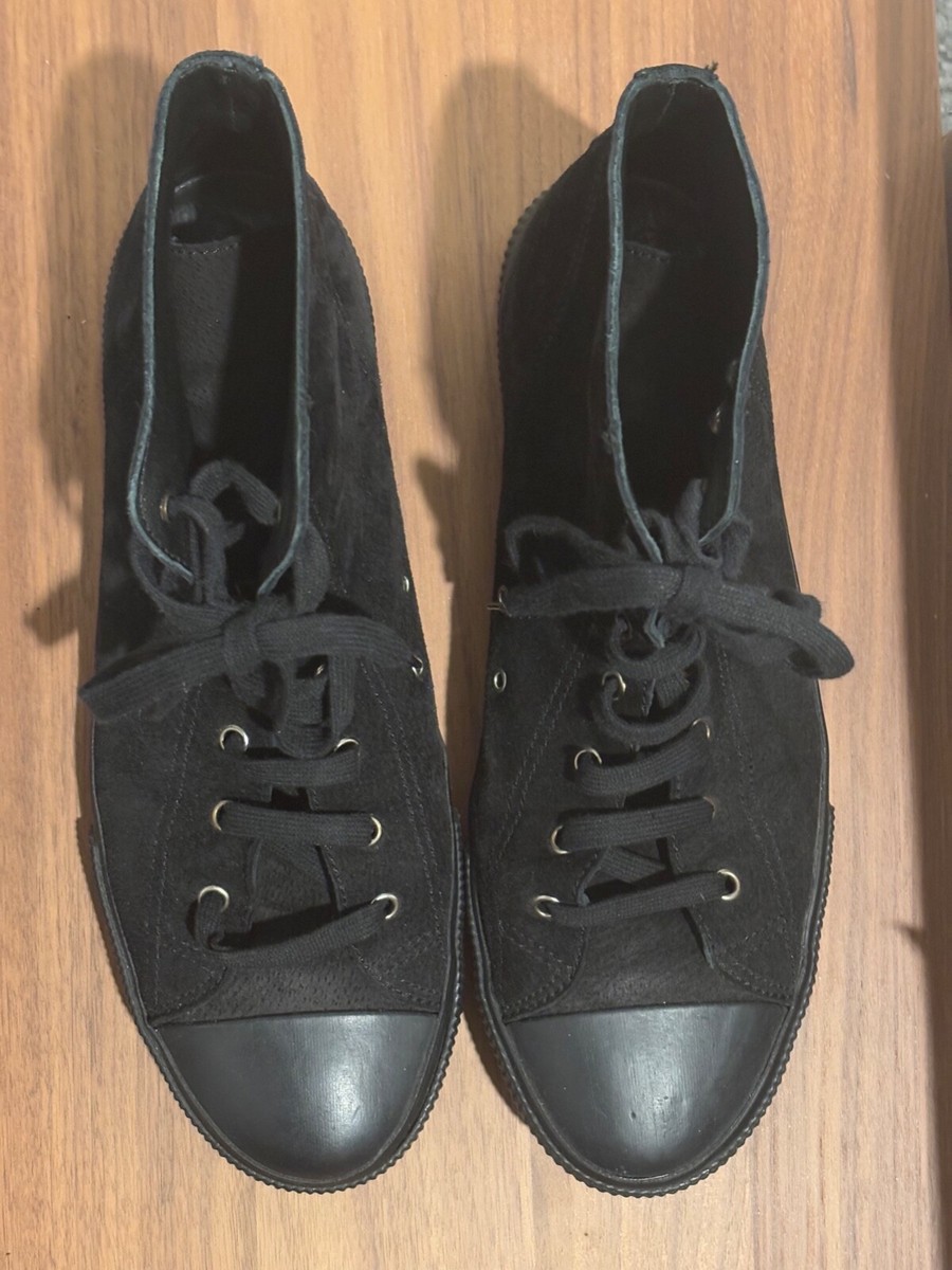 HELMUT LANG men's black suede high top sneakers size HL 9 | eBay
