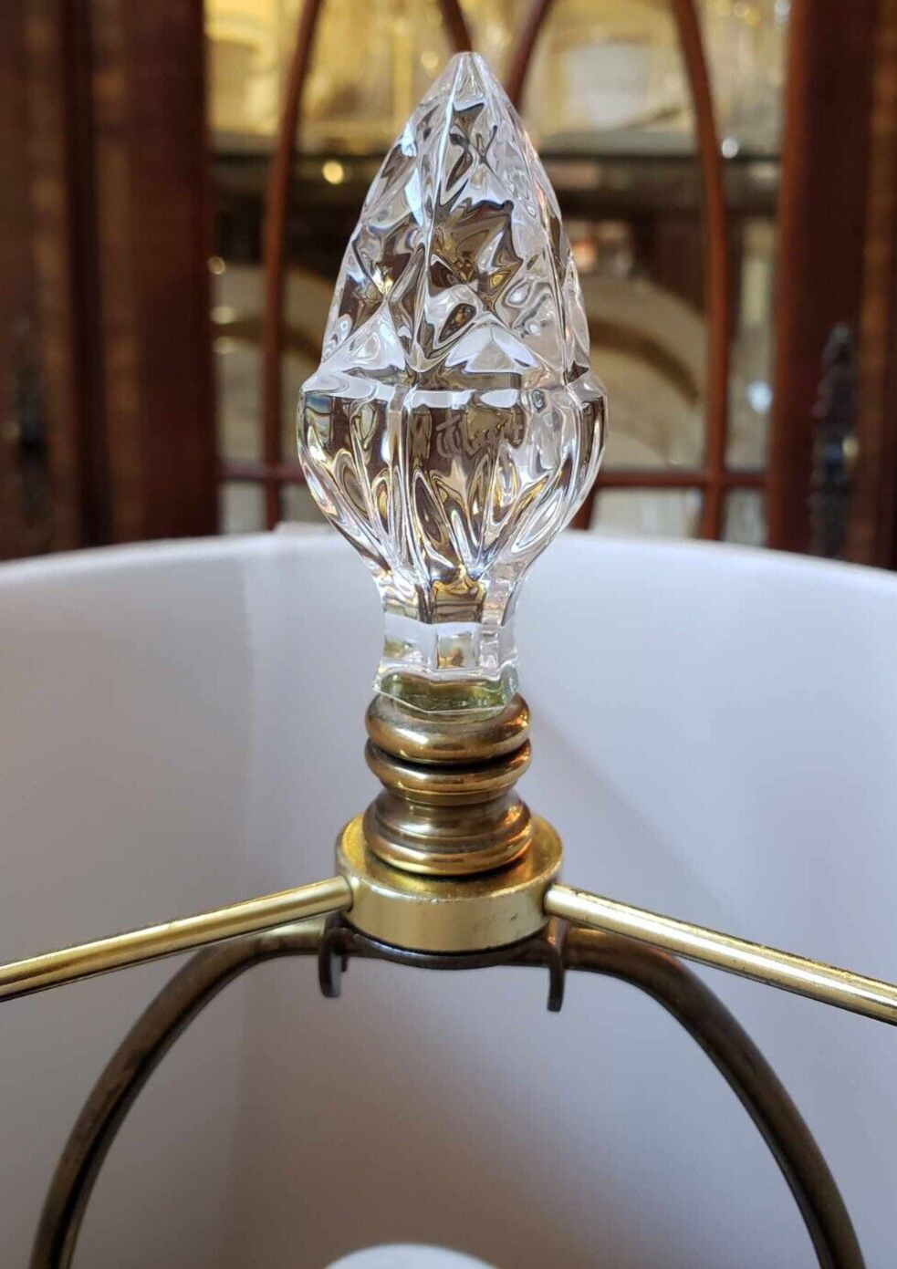 Waterford Crystal Glencar PAIR of 30" Table Lamps w/ Finials Made In