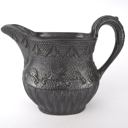 Antiker Basalt Krug, Kännchen, Black Jasperware, Staffordshire, England um 1800 - Bild 1 von 8