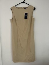 Chaps Sleeveless Dress Womens Size 8 Khaki Brown Knee Length NEW