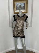 RED VALENTINO  Short Sleeves Mini Dress W/Sequins Size