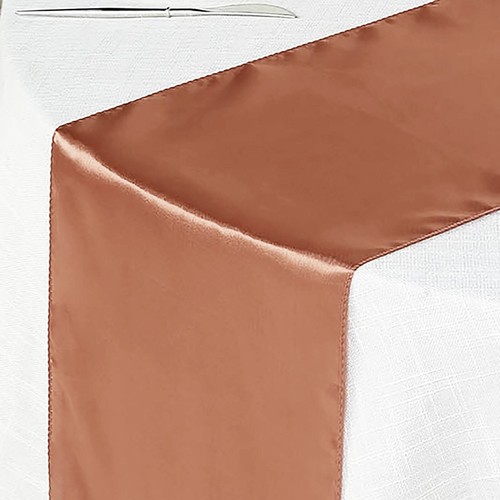 Terracotta Satin Table Runners, 30cm x 274cm, 12" x 108" - 第 1/2 張圖片