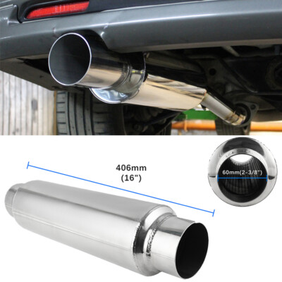 63mm 2.5'' Car Stainless Steel Muffler Resonator Tube System Silencer Universal