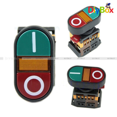 Start Stop Push Button Light Indicator Momentary Switch Red Green Power ON OFF