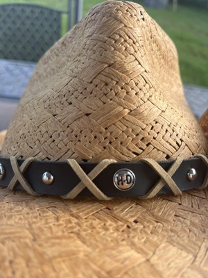 harley davidson leather cowboy hat