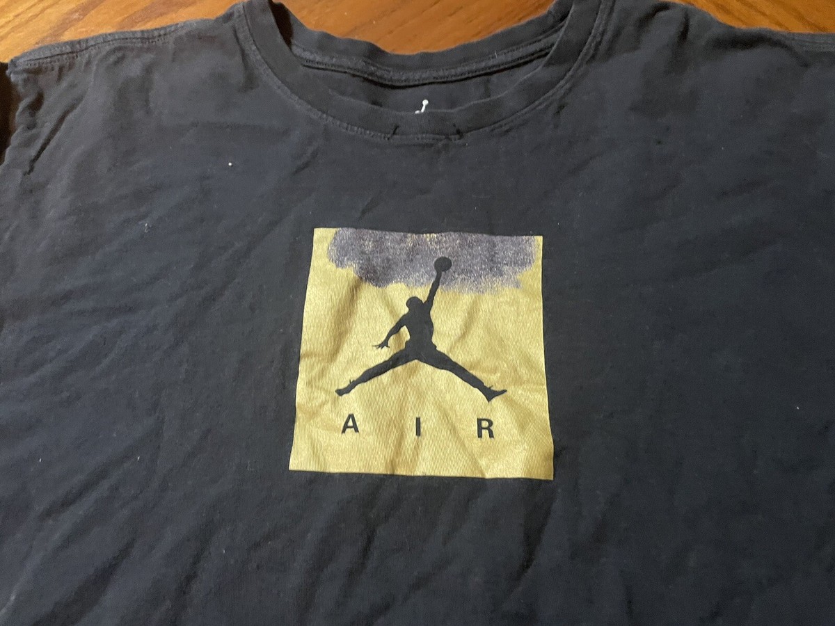 Air Jordan Mens Black/Gold Short Sleeve Shirt! 2XL