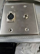 Dual Socket XLR 3-Pin Female Stainless Steel Microphone Mic Audio Aux Wall Plate