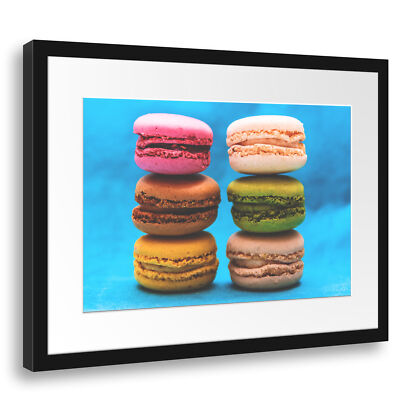 Set De 6 Tableaux Muraux Macarons Empilés - Déco Cuisine/salon, Prêts à Accrocher, Neufs