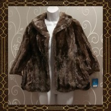 Vintage but with Tags Regina Glenara by Glenoit Womens Brown Faux Fur Coat