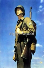 WW2 Picture Photo US Army sergeant combat uniform Garand belt M1928 8802