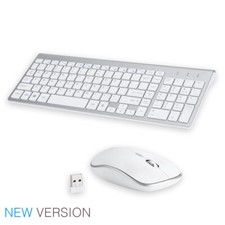 Wireless Keyboard and Mouse Combo Full Size Slim Thin Keyboard Mouse  Receiver