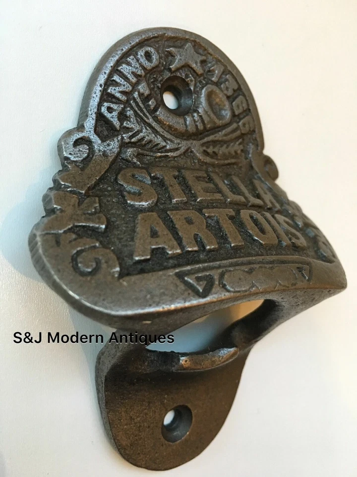Stella Artois Bottle Top Opener Wall Mounted Vintage Antique Iron Retro Engraved - Image 4 of 4