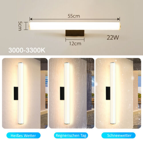 LED Lange Wandleuchte Lampe Führte Wandlampe Innen- und Außen Beleuchtung Modern - Bild 14 von 25