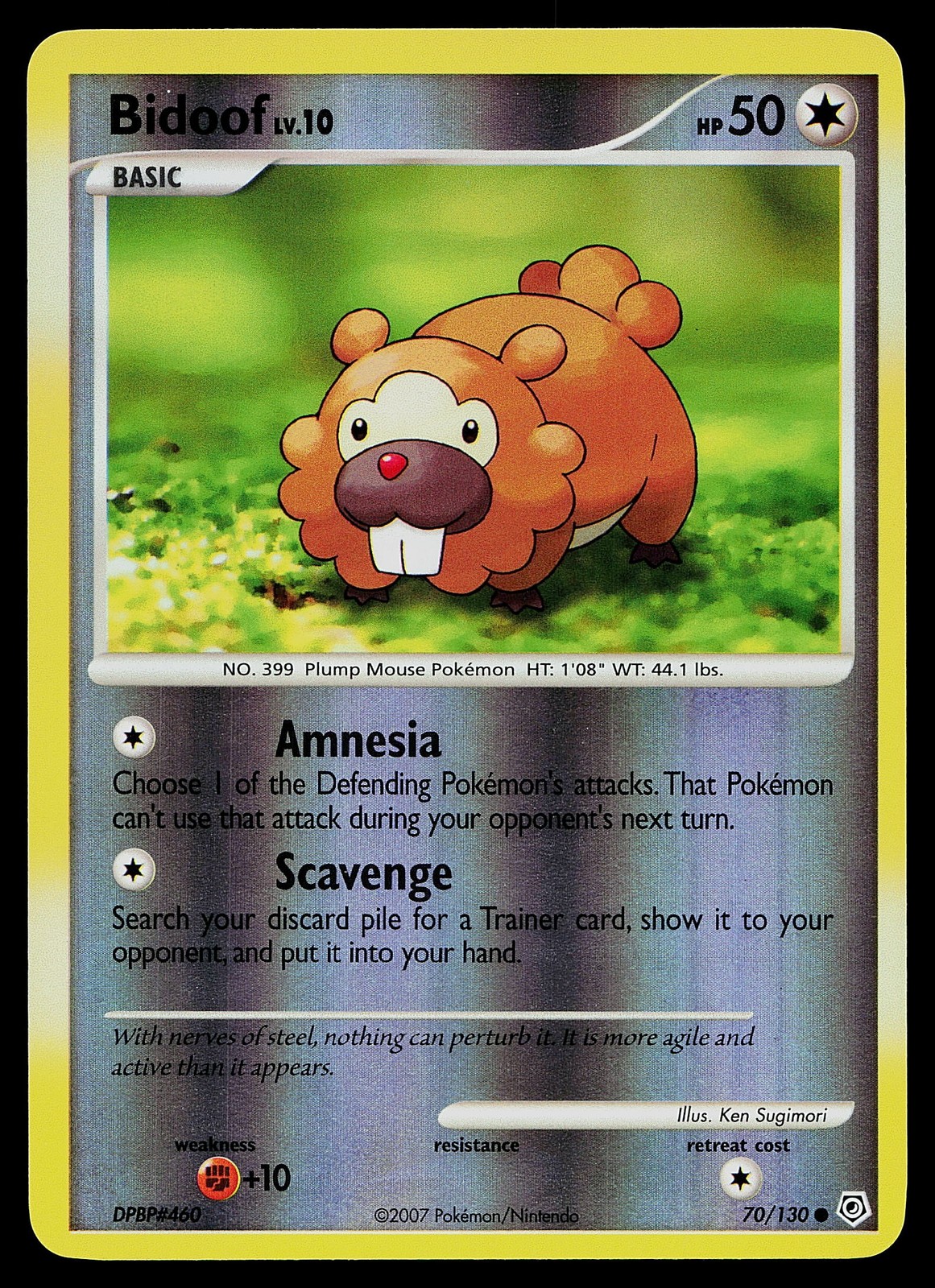 Pokemon Card - Bidoof Diamond and Pearl 70/130 Common Reverse Holo