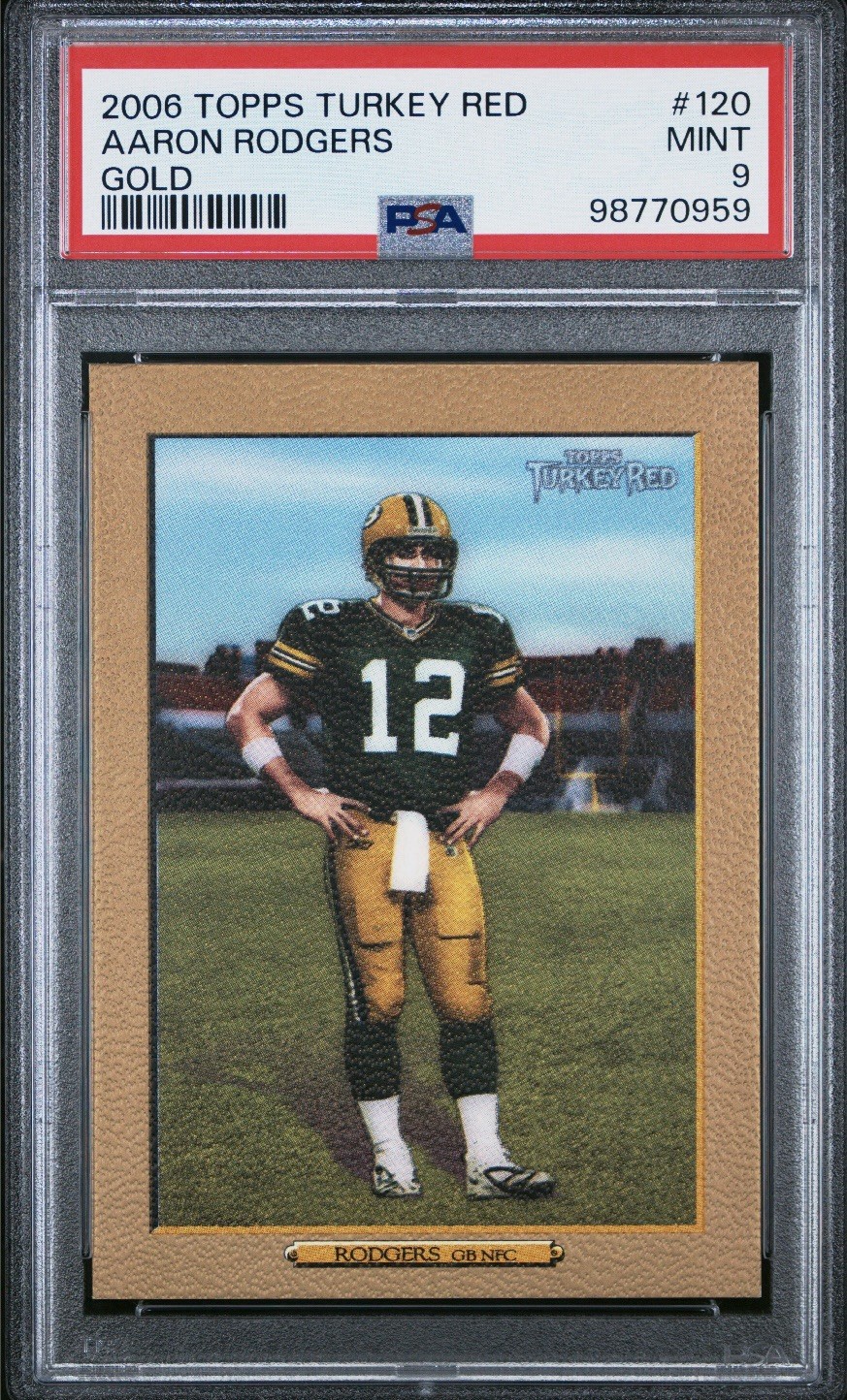 2006 Topps Turkey Red # 120 Aaron Rodgers - Gold 15/50 PSA 9 Beauty 2nd Yr