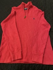 Polo Ralph Lauren Quarter Zip Red Pullover Old Money Preppy Men  s Medium