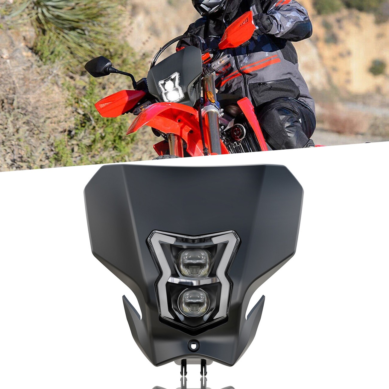 Dirt Bike LED Headlight w/Fairing for CRF450XR CRF450L CRF45