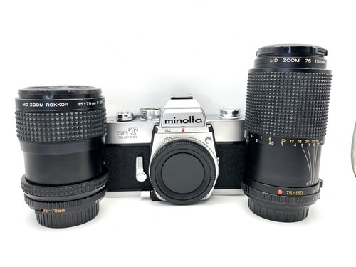 Minolta Super SR-T 102 303 Film Camera & 35-70mm F/3.5 & 75-150 F/4 Lens set - Picture 11 of 23